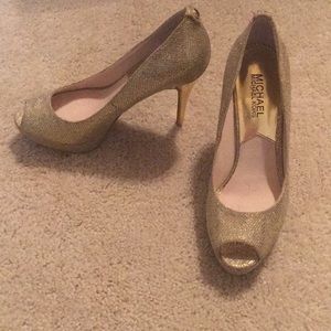 Gold sequin Michael Kors heels